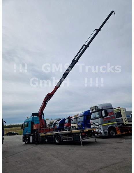 Dropside/ Flatbed truck, Crane truck MAN TGS 18.360 Platform Crane HMF 2820: picture 7