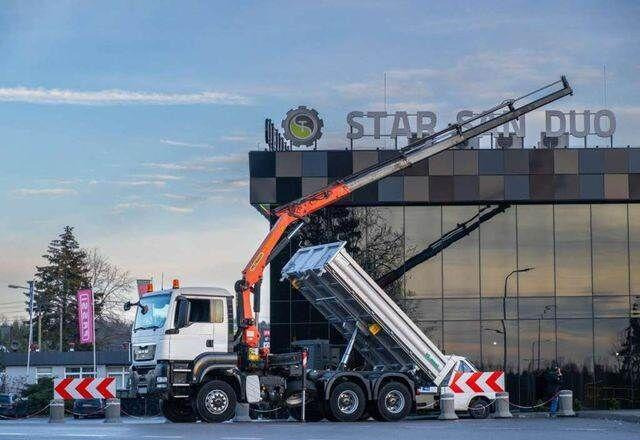 Tipper, Crane truck MAN TGS 26.360 6x6 PALFINGER PK 18001 EH Crane Kipe: picture 8