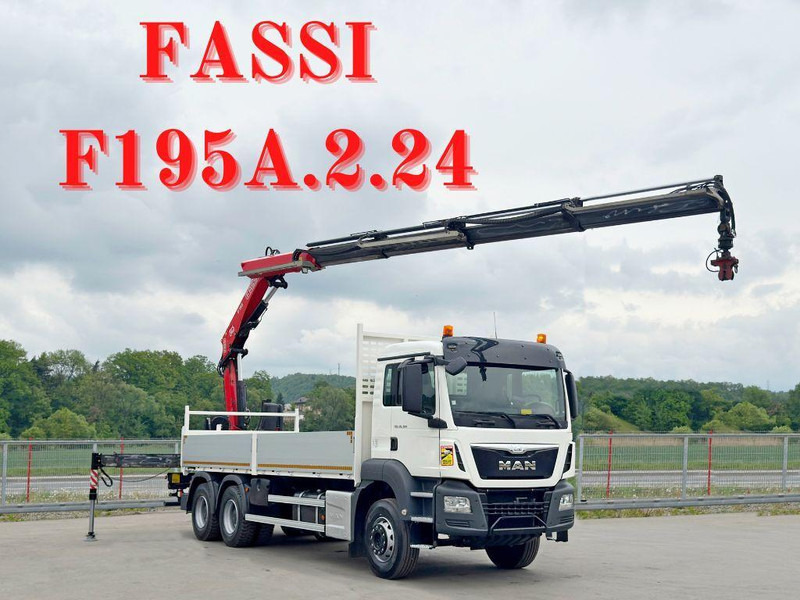 MAN TGS 26.360* FASSI F195A.2.24 / FUNK * 6x4 * TOP - Dropside/ Flatbed truck, Crane truck: picture 1 MAN TGS 26.360* FASSI F195A.2.24 / FUNK * 6x4 * TOP - Dropside/ Flatbed truck, Crane truck: picture 1