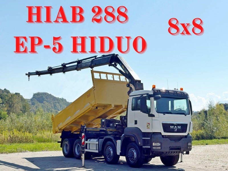 MAN TGS 32.510 * HIAB 288 EP - 5HIDUO/ FUNK * 8x8 - Tipper, Crane truck: picture 1 MAN TGS 32.510 * HIAB 288 EP - 5HIDUO/ FUNK * 8x8 - Tipper, Crane truck: picture 1