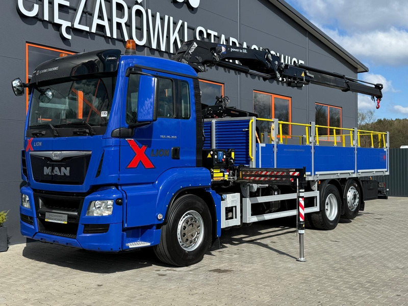 MAN TGS TGX 26.360 / E6 / 143tys km !!! skrzynia + żuraw HMF / manua - Dropside/ Flatbed truck, Crane truck: picture 1 MAN TGS TGX 26.360 / E6 / 143tys km !!! skrzynia + żuraw HMF / manua - Dropside/ Flatbed truck, Crane truck: picture 1