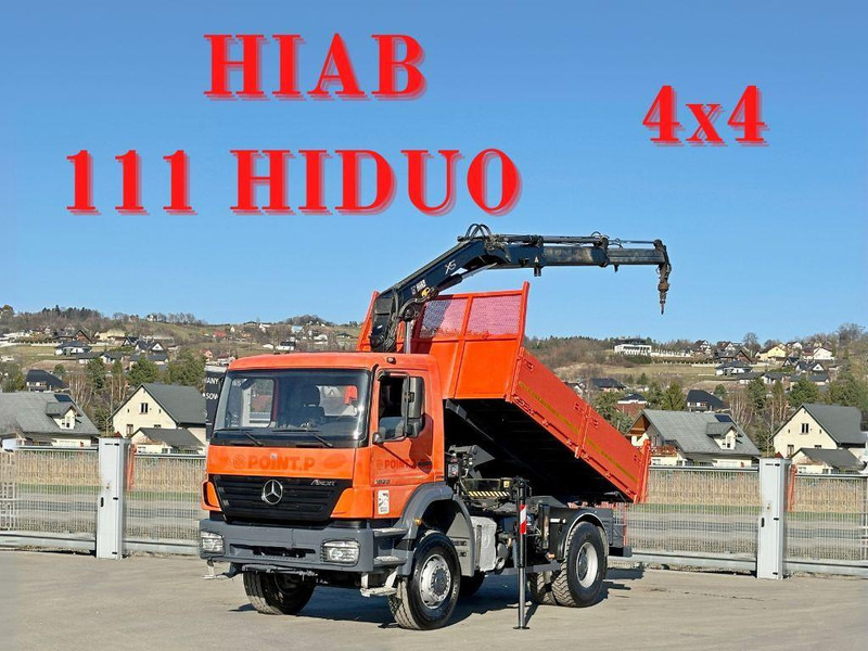 Mercedes-Benz AXOR 1829 * HIAB 1111 HIDUO + FUNK * TOP * 4x4 - Tipper, Crane truck: picture 1 Mercedes-Benz AXOR 1829 * HIAB 1111 HIDUO + FUNK * TOP * 4x4 - Tipper, Crane truck: picture 1
