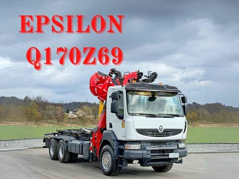 Renault KERAX 460 DXI * ABROLLKIPPER * EPSILON Q170Z69 * 6x4 - Hook lift truck, Crane truck: picture 1 Renault KERAX 460 DXI * ABROLLKIPPER * EPSILON Q170Z69 * 6x4 - Hook lift truck, Crane truck: picture 1