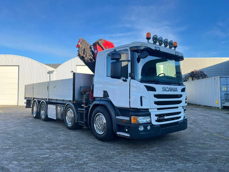 Scania P450 8x2 Flatbed + Crane HMF 2620-K6 - Dropside/ Flatbed truck, Crane truck: picture 1 Scania P450 8x2 Flatbed + Crane HMF 2620-K6 - Dropside/ Flatbed truck, Crane truck: picture 1