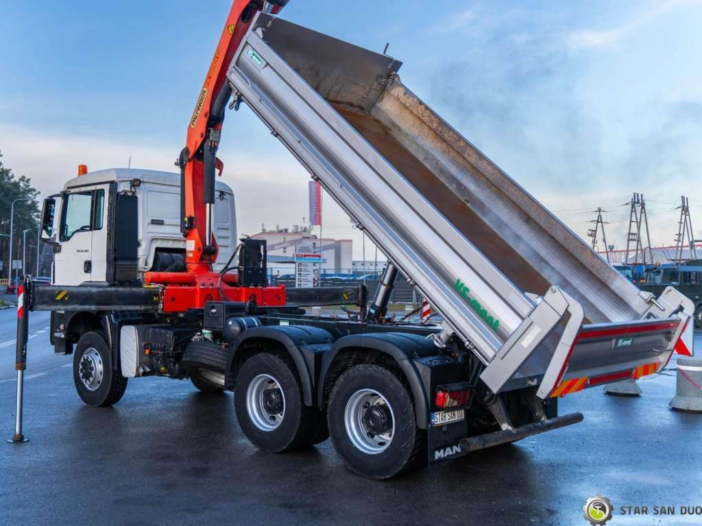 Tipper MAN  TGS 26.360 6x6 PALFINGER PK 18001 EH Crane Kipe: picture 11
