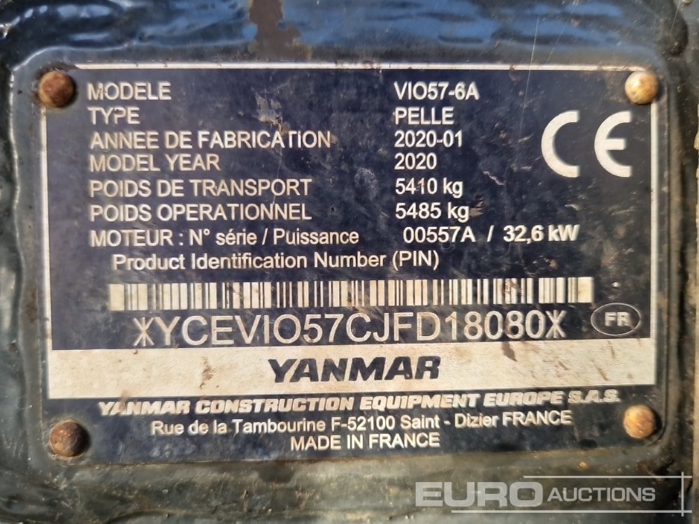 Mini excavator 2020 Yanmar ViO57-6A: picture 40
