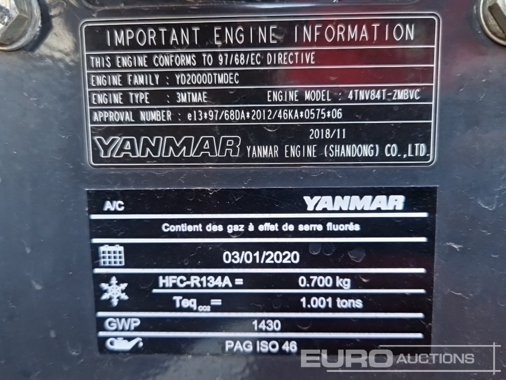 Mini excavator 2020 Yanmar ViO57-6A: picture 20