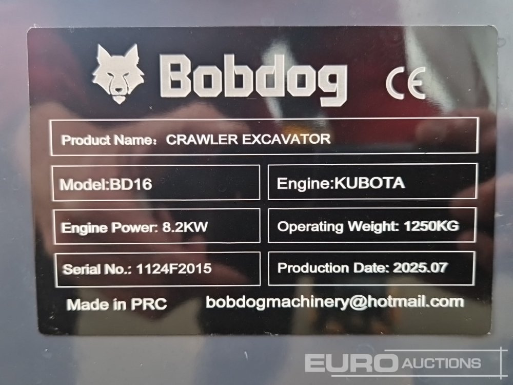 Mini excavator Unused 2025 Bobdog BD16: picture 25 Mini excavator Unused 2025 Bobdog BD16: picture 25
