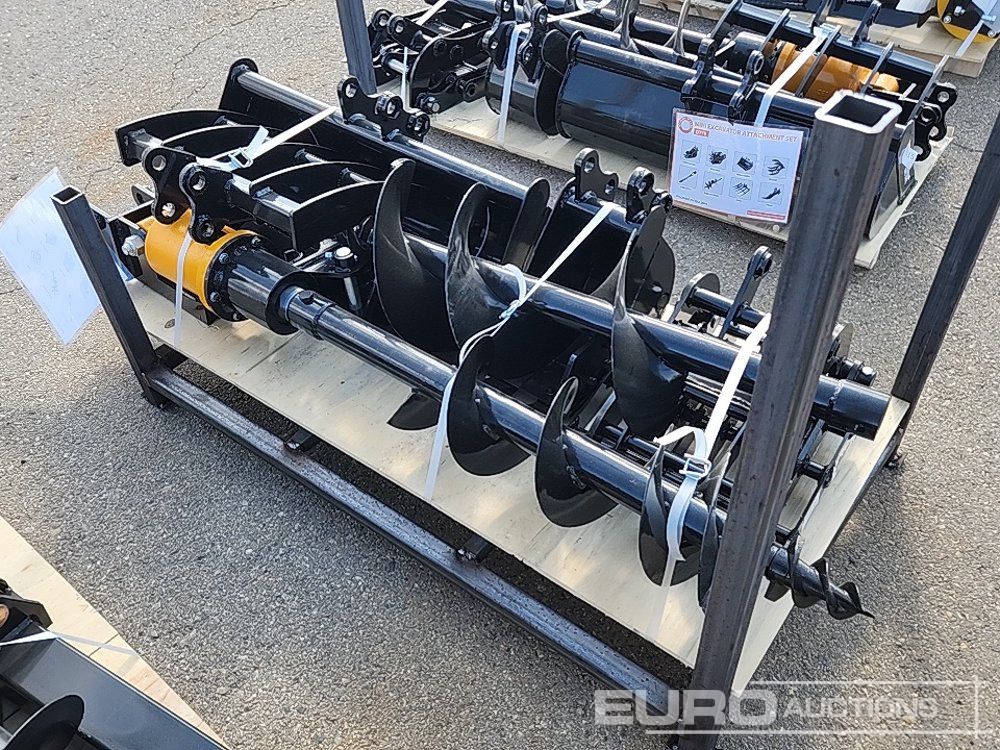 Unused 2025 Captok QTY (8 of) Rake, Ripper, Graber,12" Auger, 16" Auger, 8" Narrow bucket, 24" Bucekt, 32" Bucket To Suit Excavator - Attachment for Excavator: picture 1 Unused 2025 Captok QTY (8 of) Rake, Ripper, Graber,12" Auger, 16" Auger, 8" Narrow bucket, 24" Bucekt, 32" Bucket To Suit Excavator - Attachment for Excavator: picture 1