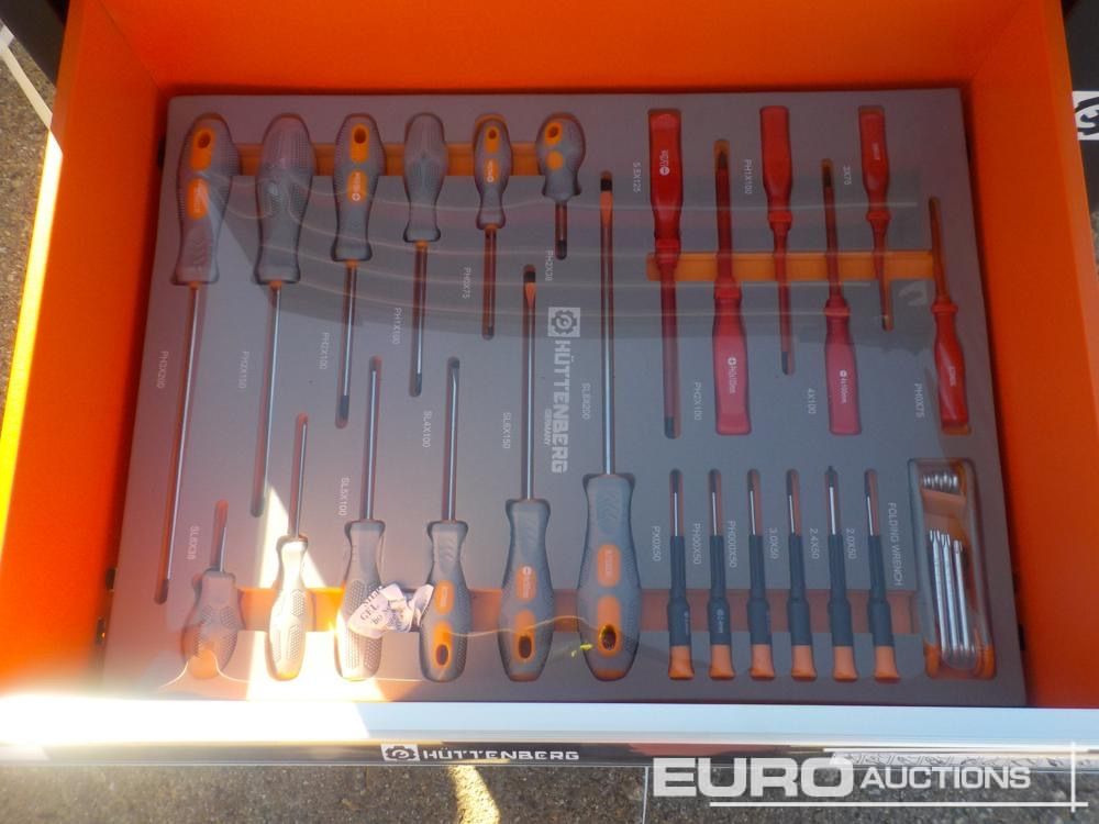 Workshop equipment Unused Huttenberg Tools Trolley, 220Pcs, Complete with Tools, 6 Drawers  / Carro Porta Herramientas Completo, 6 Cajones: picture 13