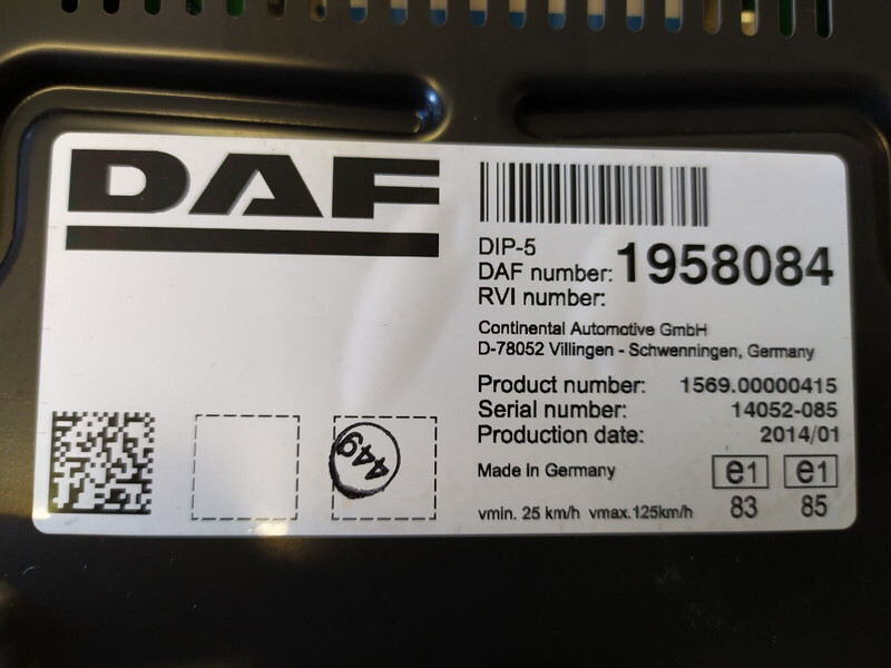 DAF CLUSTER - DISPLAY - Dashboard for Truck: picture 2 DAF CLUSTER - DISPLAY - Dashboard for Truck: picture 2