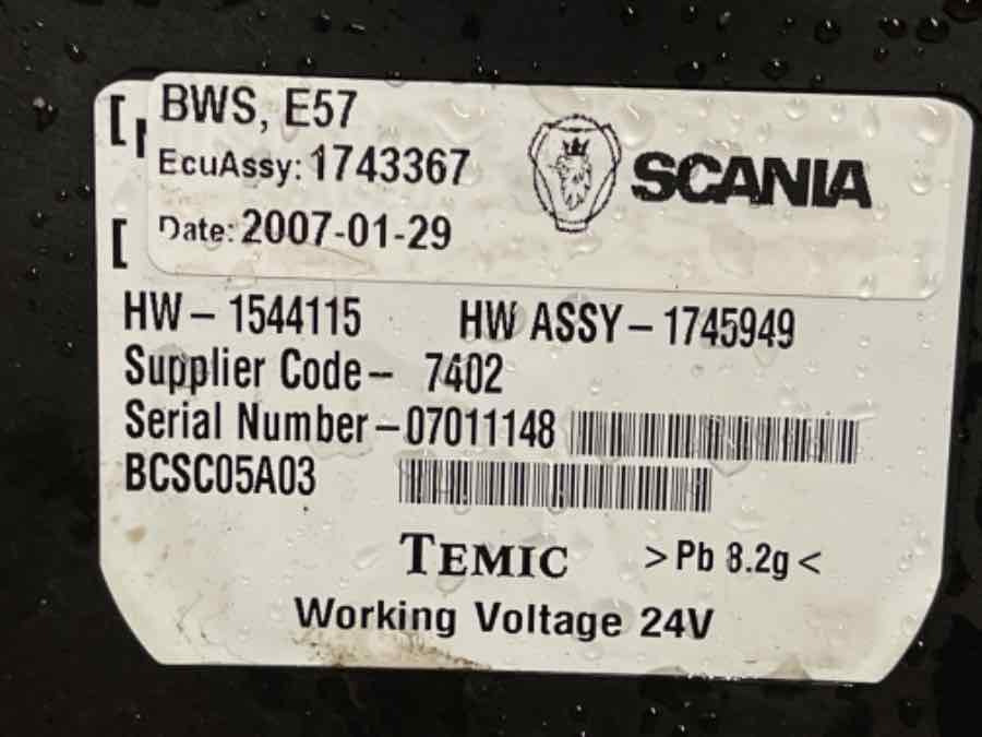 SCANIA ECU BWS 1743367 - Electrical system for Truck: picture 2 SCANIA ECU BWS 1743367 - Electrical system for Truck: picture 2