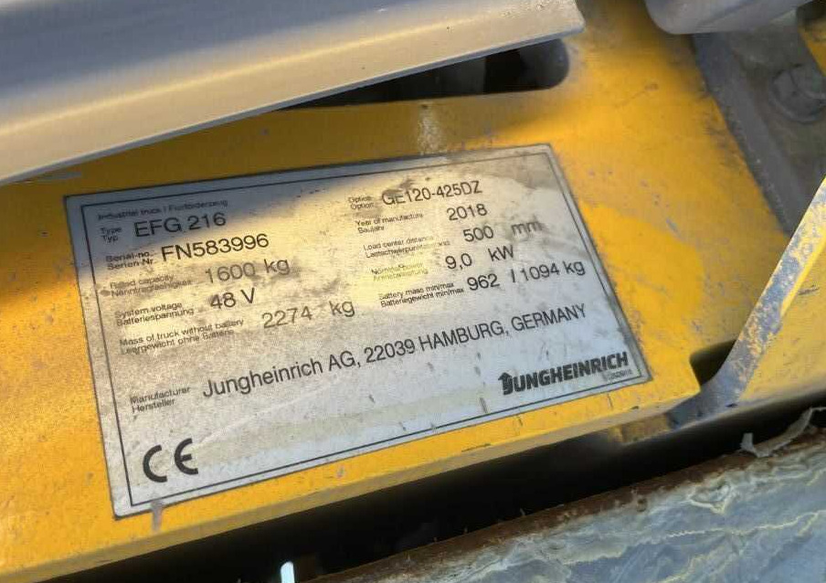 Jungheinrich EFG216 - Electric forklift: picture 4 Jungheinrich EFG216 - Electric forklift: picture 4