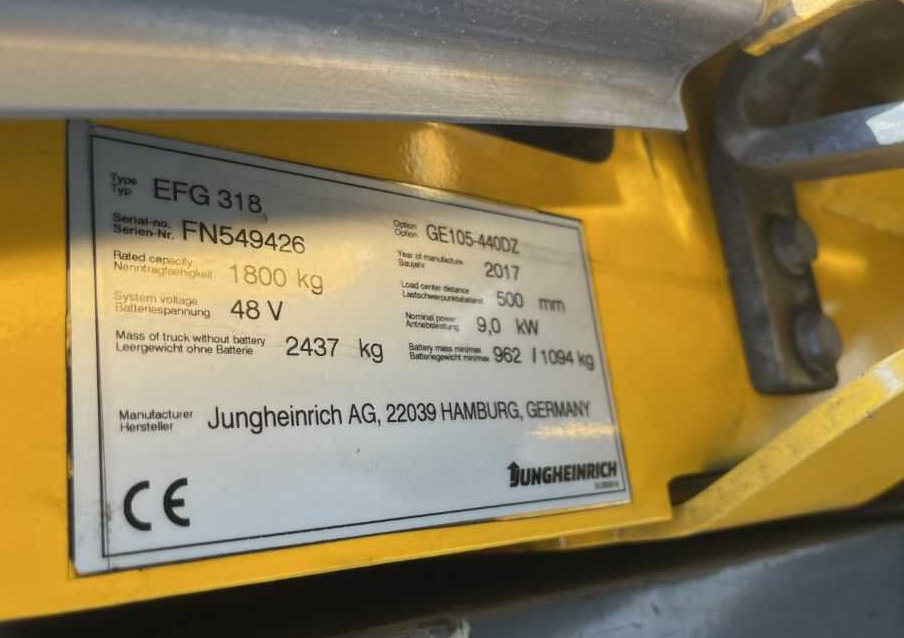 Jungheinrich EFG318 - Electric forklift: picture 4 Jungheinrich EFG318 - Electric forklift: picture 4