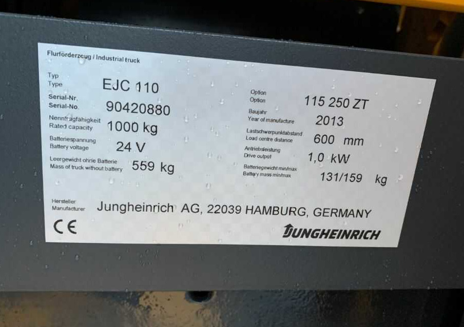 Jungheinrich EJC110 - Stacker: picture 4 Jungheinrich EJC110 - Stacker: picture 4