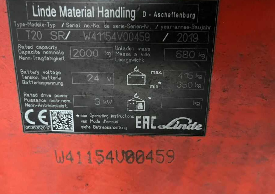 Linde T20SR - Pallet truck: picture 1 Linde T20SR - Pallet truck: picture 1