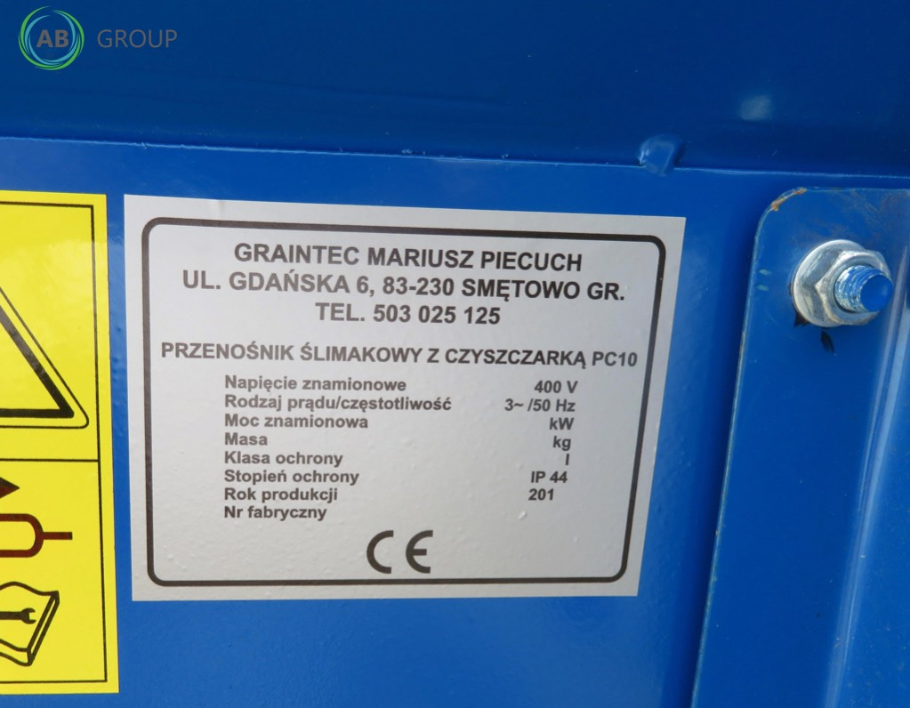 Graintec screw conveyor with cleaner PC 10 - Post-harvest equipment: picture 4 Graintec screw conveyor with cleaner PC 10 - Post-harvest equipment: picture 4