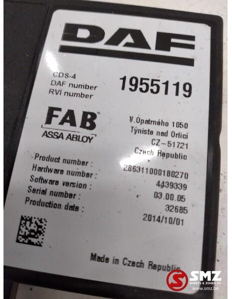 DAF Occ Ecu CDS4 DAF XF106 1955119 - ECU for Truck: picture 2 DAF Occ Ecu CDS4 DAF XF106 1955119 - ECU for Truck: picture 2