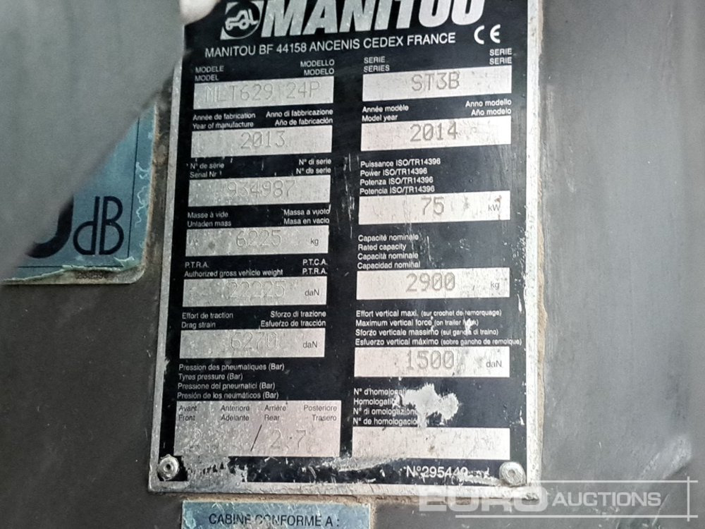 Telescopic handler 2014 Manitou 629: picture 45