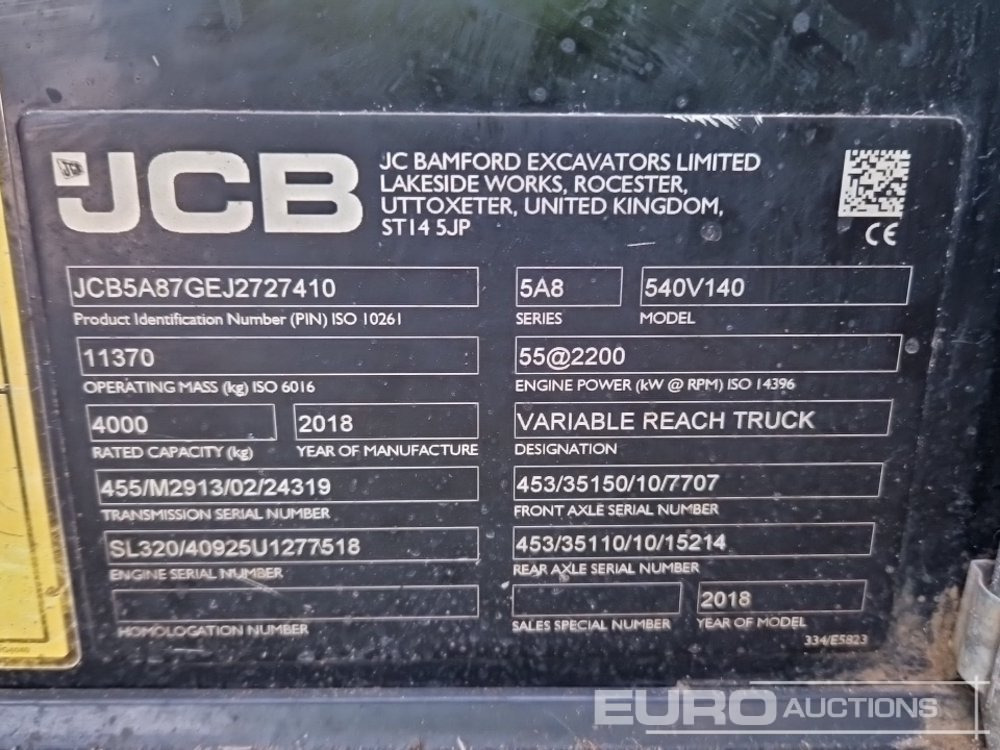 Telescopic handler 2018 JCB 540-140 Hi Viz: picture 42