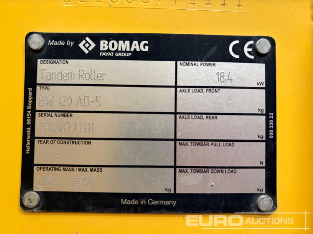 2022 Bomag BW120AD-5 - Roller: picture 4 2022 Bomag BW120AD-5 - Roller: picture 4