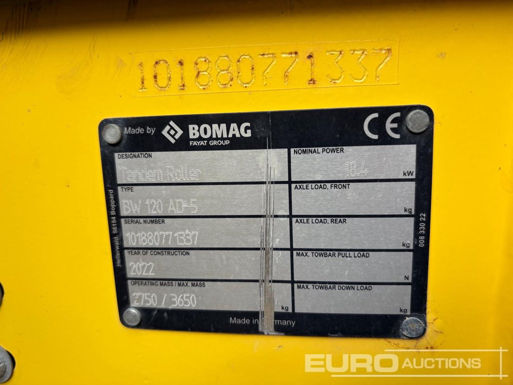 2022 Bomag BW120AD-5 - Roller: picture 5 2022 Bomag BW120AD-5 - Roller: picture 5
