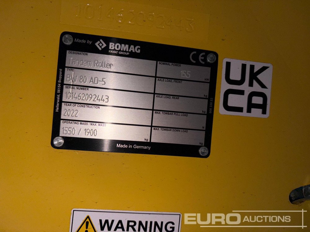 2022 Bomag BW80AD-5 - Roller: picture 3 2022 Bomag BW80AD-5 - Roller: picture 3