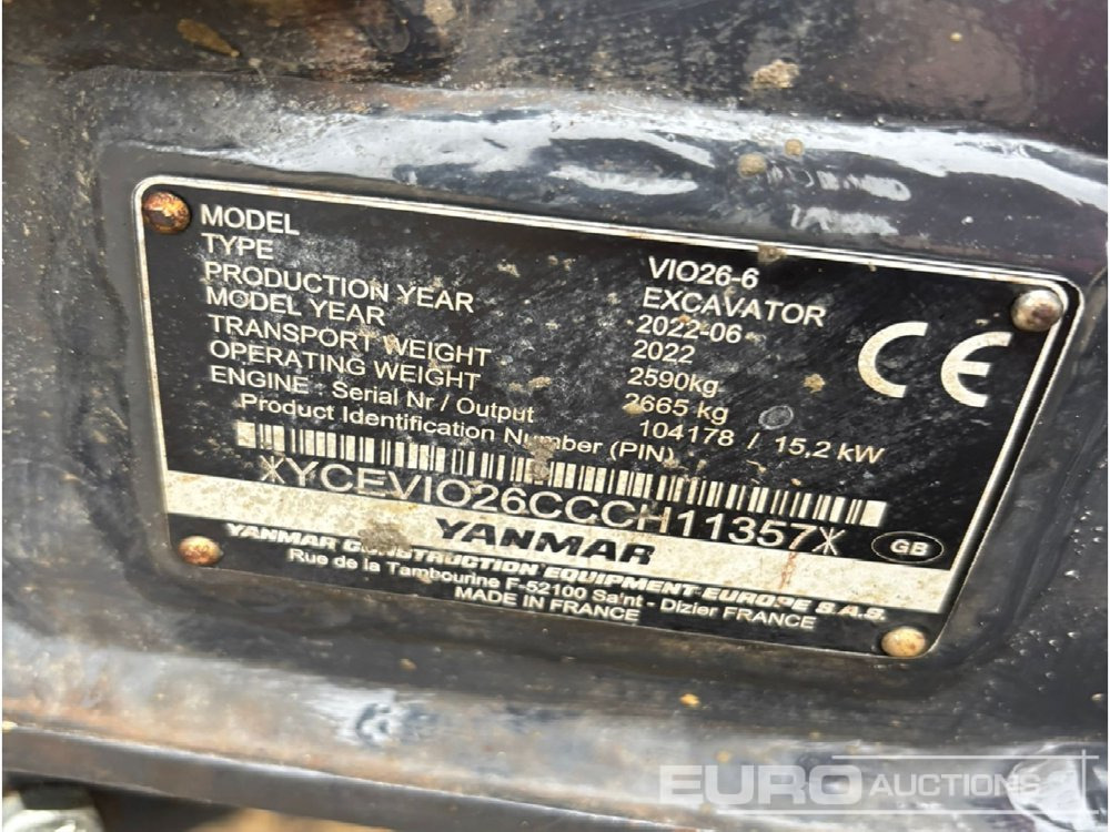 2022 Yanmar ViO26-6 - Mini excavator: picture 3 2022 Yanmar ViO26-6 - Mini excavator: picture 3