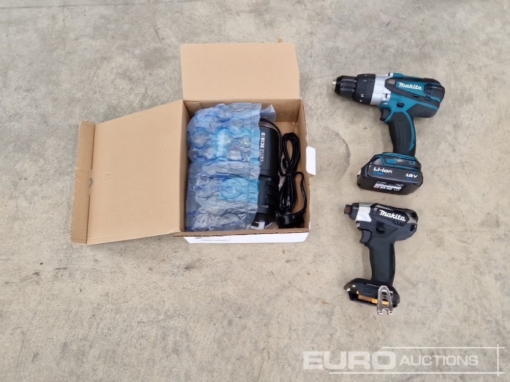 Makita 18v Drill and Impactor Set, Battery, 240v Charger - Construction equipment: picture 2 Makita 18v Drill and Impactor Set, Battery, 240v Charger - Construction equipment: picture 2