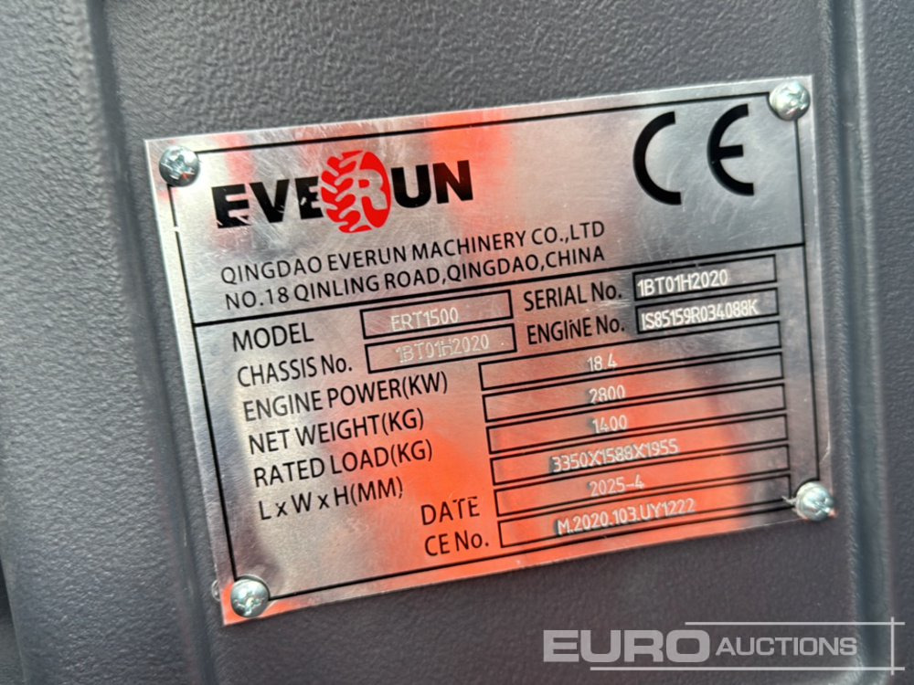 Unused 2025 Everun ERT1500 - Telescopic handler: picture 1 Unused 2025 Everun ERT1500 - Telescopic handler: picture 1