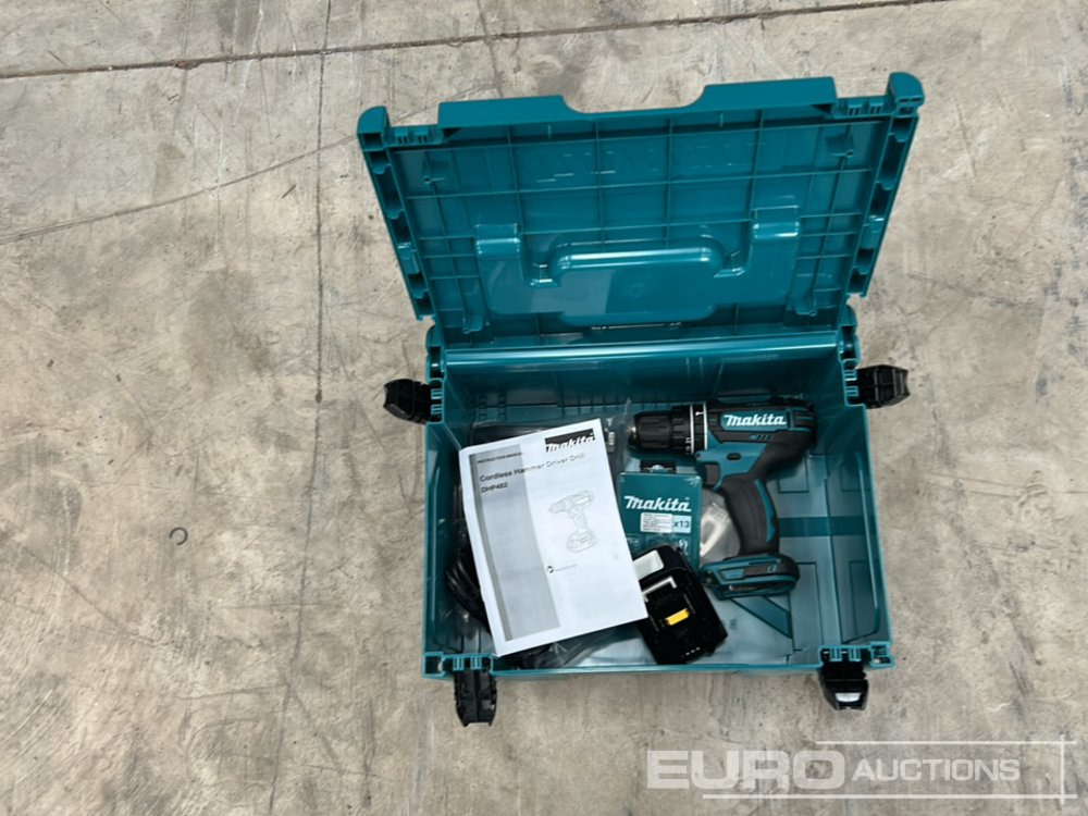 Unused Makita DHP482Z 18V LXT Combi Drill, 3.0Ah Battery, Charger & 13 Piece HSS-R Drill Bit Set - Construction equipment: picture 5 Unused Makita DHP482Z 18V LXT Combi Drill, 3.0Ah Battery, Charger & 13 Piece HSS-R Drill Bit Set - Construction equipment: picture 5