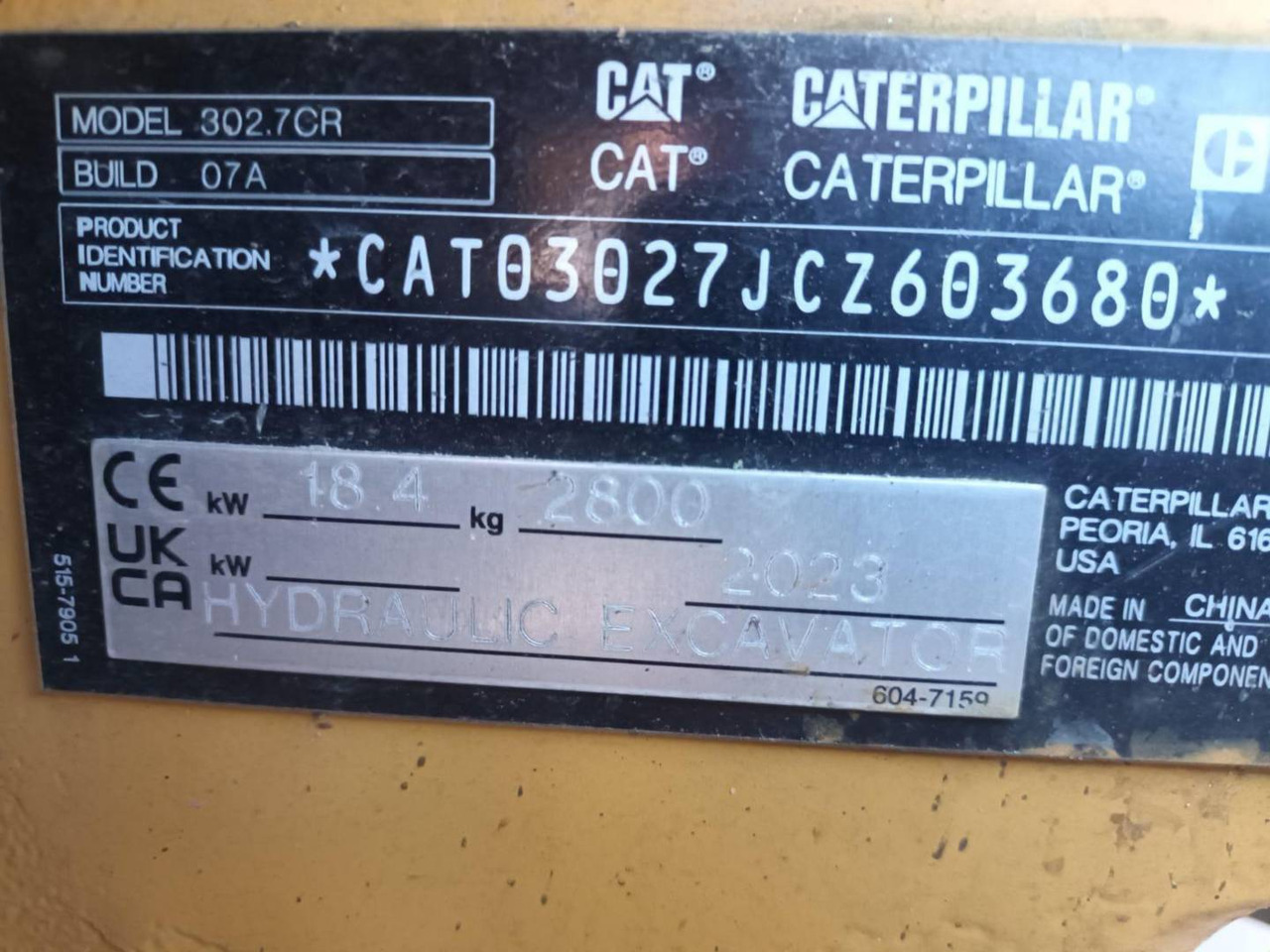 Crawler excavator CAT 302.7: picture 6
