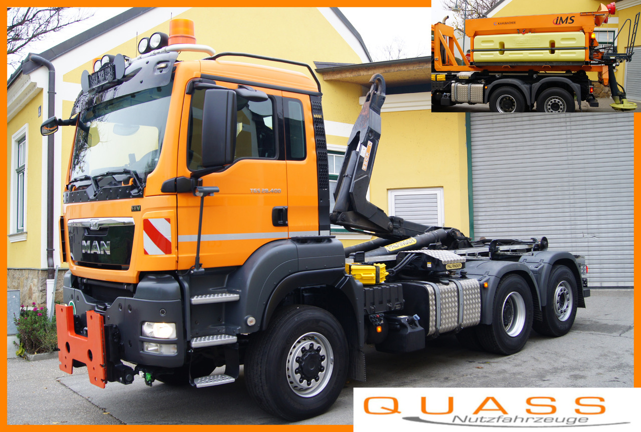 MAN TGS 28.400 BL 6x4-4/TÜV/PALIFT/Winterdienst/Salzstreuer/Streuer/Schneepflug - Hook lift truck: picture 1 MAN TGS 28.400 BL 6x4-4/TÜV/PALIFT/Winterdienst/Salzstreuer/Streuer/Schneepflug - Hook lift truck: picture 1