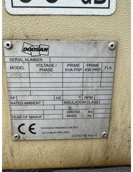 Generator set Doosan G150: picture 7