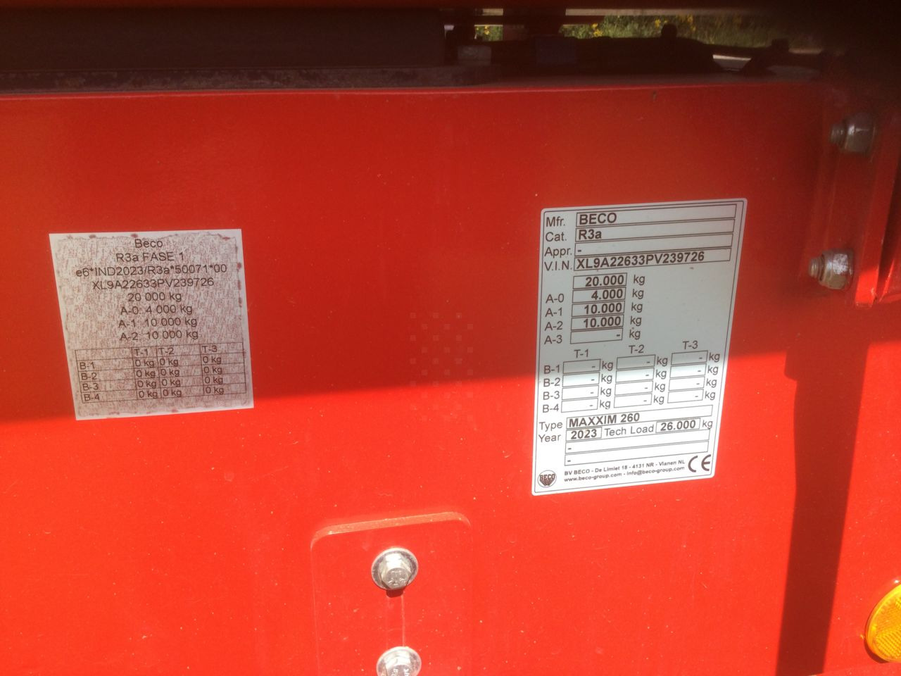 Beco Maxxim 260 - Tipper trailer: picture 5 Beco Maxxim 260 - Tipper trailer: picture 5