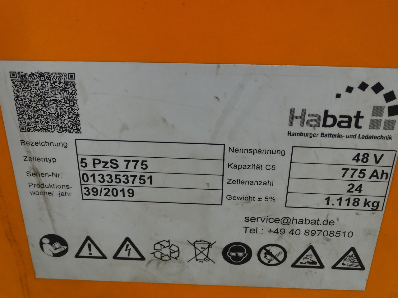 Habat 48V775AH - Battery for Material handling equipment: picture 4 Habat 48V775AH - Battery for Material handling equipment: picture 4