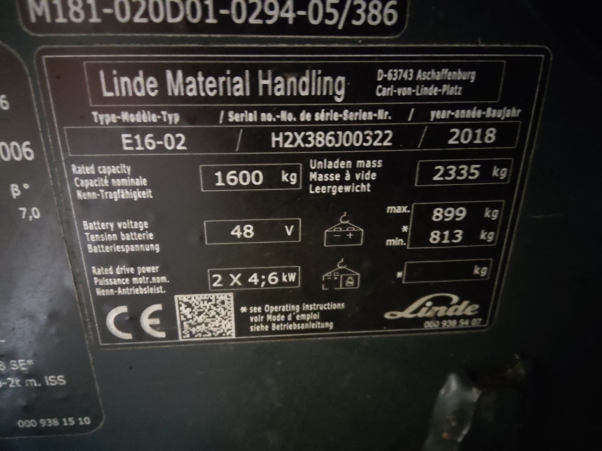 Electric forklift Linde E16-02: picture 9
