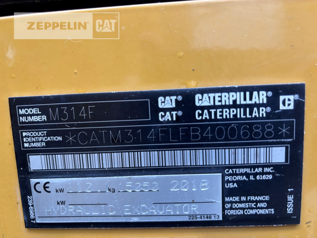 Cat M314F - Wheel excavator: picture 2 Cat M314F - Wheel excavator: picture 2